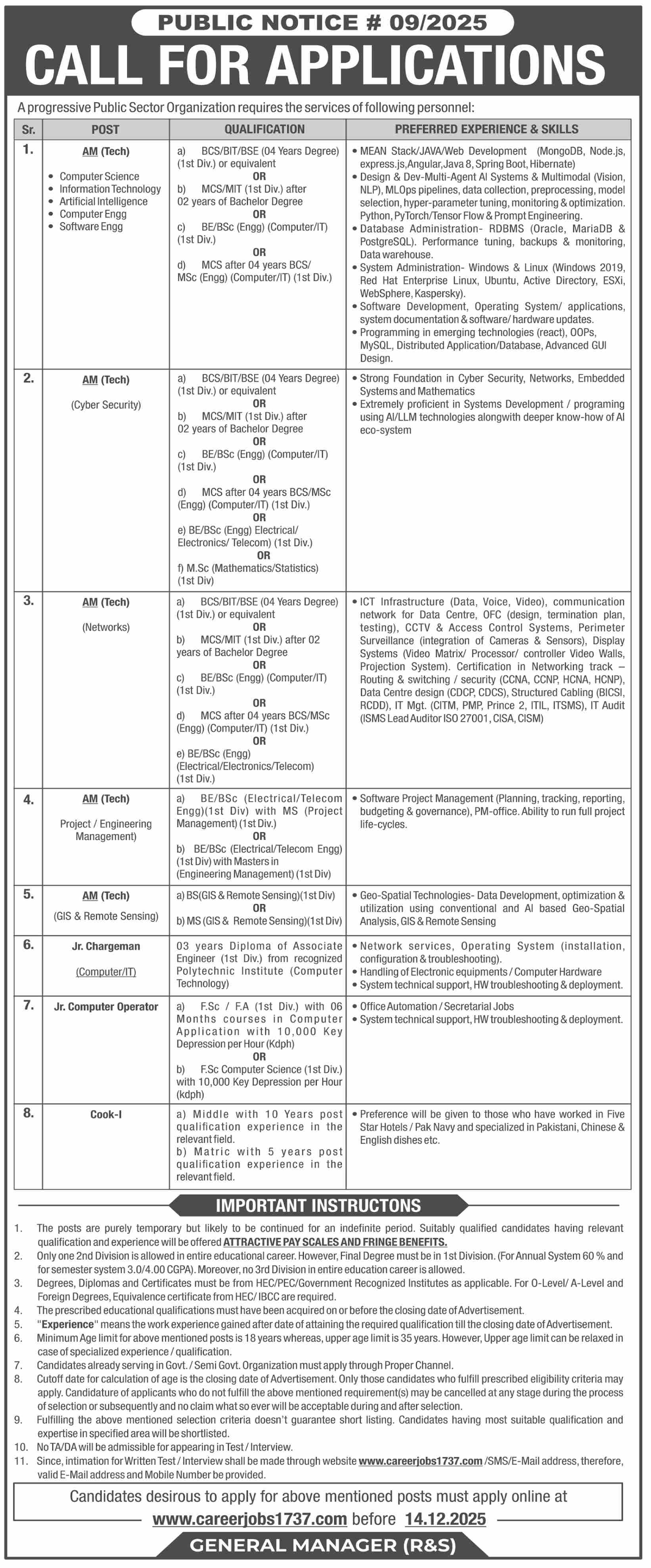 Public Sector Organization Jobs 2025
